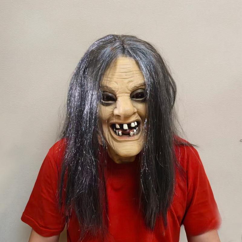Halloween Green Face Witch Mask Evil Witch Dress Up Mask Haunted House Party Carnival Night Theme
