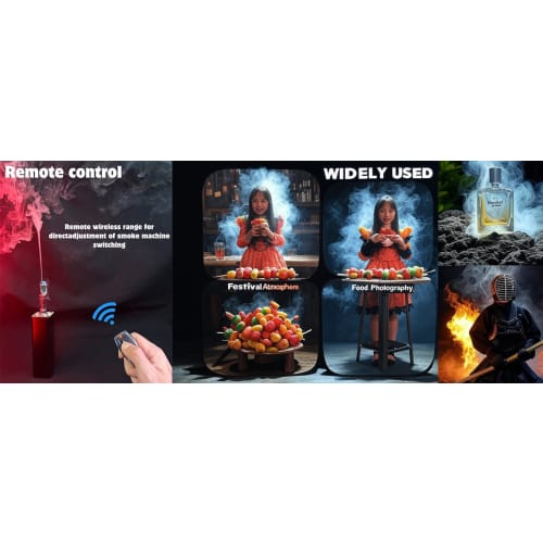 Portable Fog Machine | Slim Black Smoke Machine for Dance Stage, Halloween, and DJ Parties