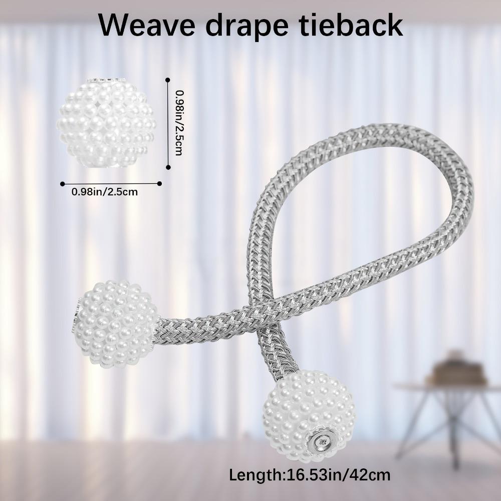 2/4pcs Magnetic Curtain Straps. Double as decorative ropes with a classic tie design for home & office.