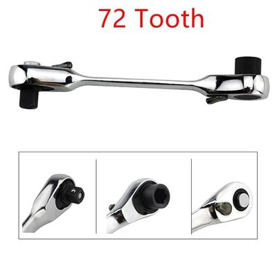 Mini Bidirectional Ratchet Wrench 1/4 Ratchet Wrench Portable 72 Tooth Industrial Ratchet Adjustable Dual-use Wrench