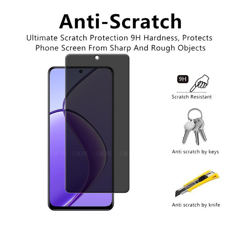 4 pçs para realme 12 5g vidro oppo realme 12 5g protetor de tela protetora anti-reflexo privacidade anti-espião vidro temperado realme 12