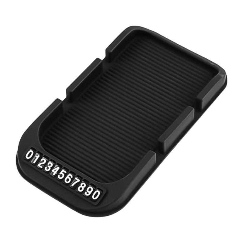 

Ergonomic Multiple Angled Adjustable Car Dashboard Phone Holder Stand With Storage Tray For Key And Cards Nonslip Design 1