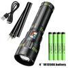 Super Bright Long Range Powerful LED Flashlight Type-C USB Rechargeable LED Torch Outdoor Zoomable Flashlight Power Display