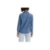 Camicia in Denim Levis a Manica Lunga, Colore Unito, Vestibilità Larga, Monopetto, Scollo Quadrato, Donna, Azzurro Chiaro 86832-0018
