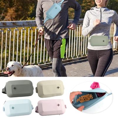 Pet Snack Bag Adjustable Silicone Dog Treat Storage Bag Portable Pet Training Waist Bag for Outdoor Walking