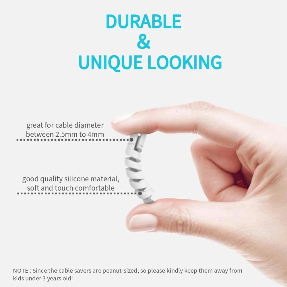 6/20pcs Cable Protector Silicone Charge Cable Spiral Winder Wire End Cord Savers Cover For Phone USB Charger Cable Accessories