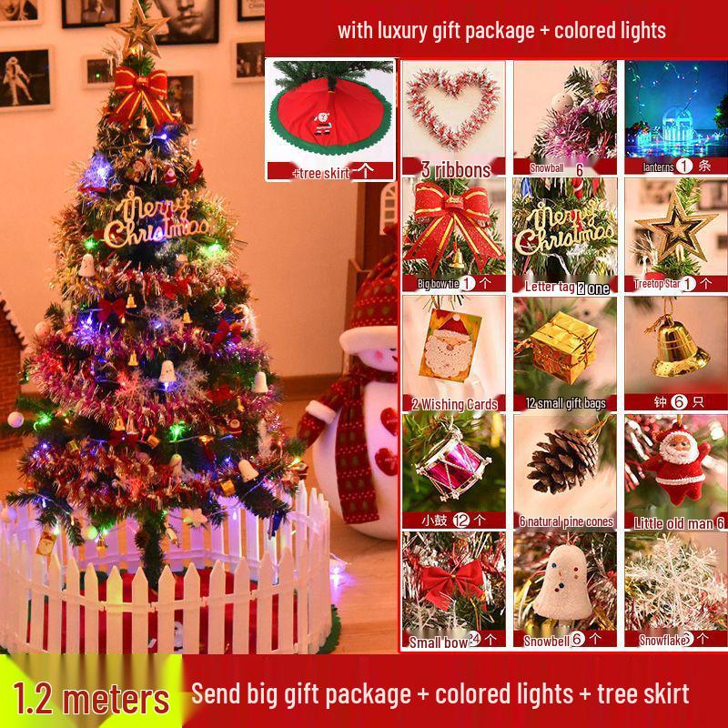 2025 White Flocked Snowy Christmas Tree Set with DIY Ornaments for Home Living Room