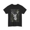 Whitetail Buck Deer Hunting American Camouflage USA Flag Short Sleeve T-Shirt