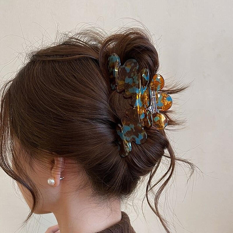 Yuria Acrylic Hair Big Size French Clip brown