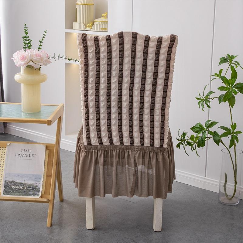 Thickened Seersucker Lace Chair Cover All In One Elastic All-purpose Hotel Banquet Table Chair Cover