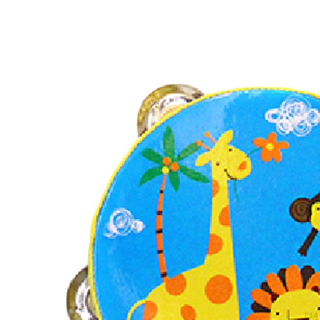 Wood Handheld Tambourines Double Rows Tambourine Drum Bell for Game Toys