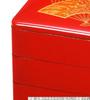 Outdoor Lunch Box Made In 3 Double Vermilion and Plum X X J-kitchens (Lunch Box) Japan, Tiers, 6-inch, Fan-Shaped Pine, Bamboo, Design, 18.1cm 18.1cm