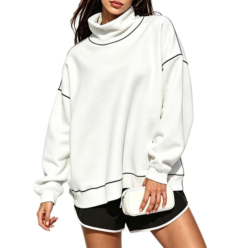Women's Fashion Color Long Sleeve Pullover Hoodie Casual Sweatshirt