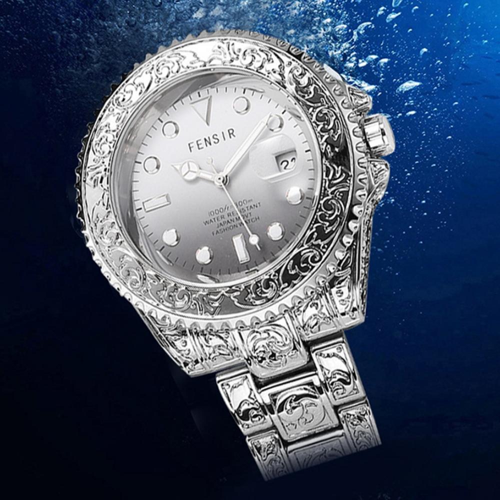 Casual and Fashionable Men Watch Retro Carved Business Quartz Watches Light Luxury Clocks Gifts Watches for Man