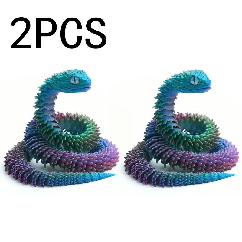 /1-4Pcs 3D Printed Snake Movable Joint Fidget Toy Funny Simulation Snake Office Desktop Ornament 3D Printing Toys Christmas Gift