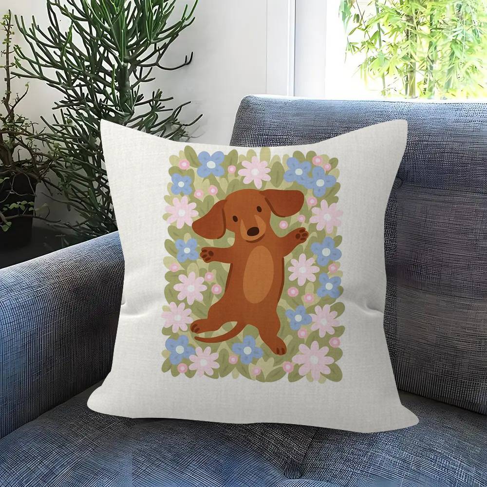 Dackel niedlich Kissenbezug Kissenbezug Polster Sofa Wurfkissen Heimdeko Kissenbezug