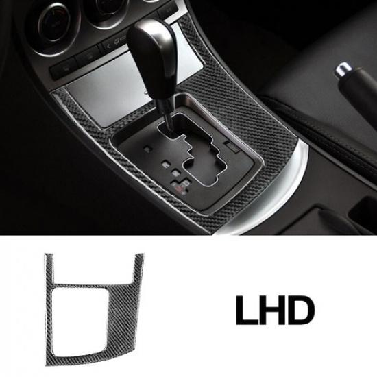 Set Bright Carbon Fiber Car Cetner Gear Shift Panel Sticker For Mazda 3 10 12