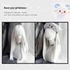 Lolita Christmas Cosplay Wig: Women's Long Straight White Hair, Versatile Daily Wear, Full Head Cover
