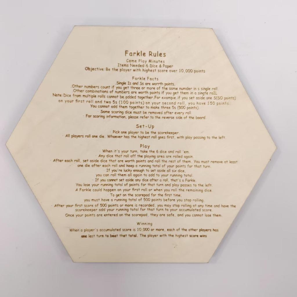 For Farkle Dice Tray Wooden Dice Trays Hexagon Dice Rolling Tray Felt Dice Holder for Dice Games Like RPG Other Table Games