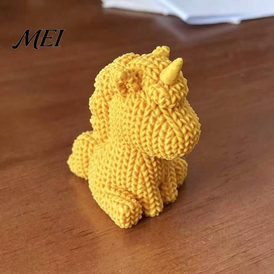 Compact Desktop Figurines 3D Printed Unicorn Figurine with Knitted Texture, Cute Modern Storage Rack Accents Animal Statue, Creative Ornament for Home