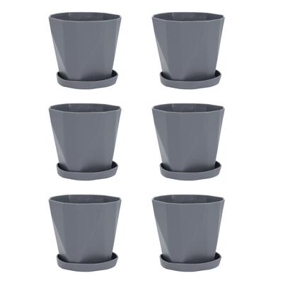 6Pcs Small Plant Pot Lightweight Versatile Simple Style Plastic Flower Pot with Trays for Indoor