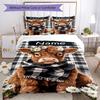 3pcs Custom Name Cow Bedding Set Duvet Cover Closure Includes 1 Duvet Cover & 2 Pillowcases, Soft and Comfortable for All Seasons.