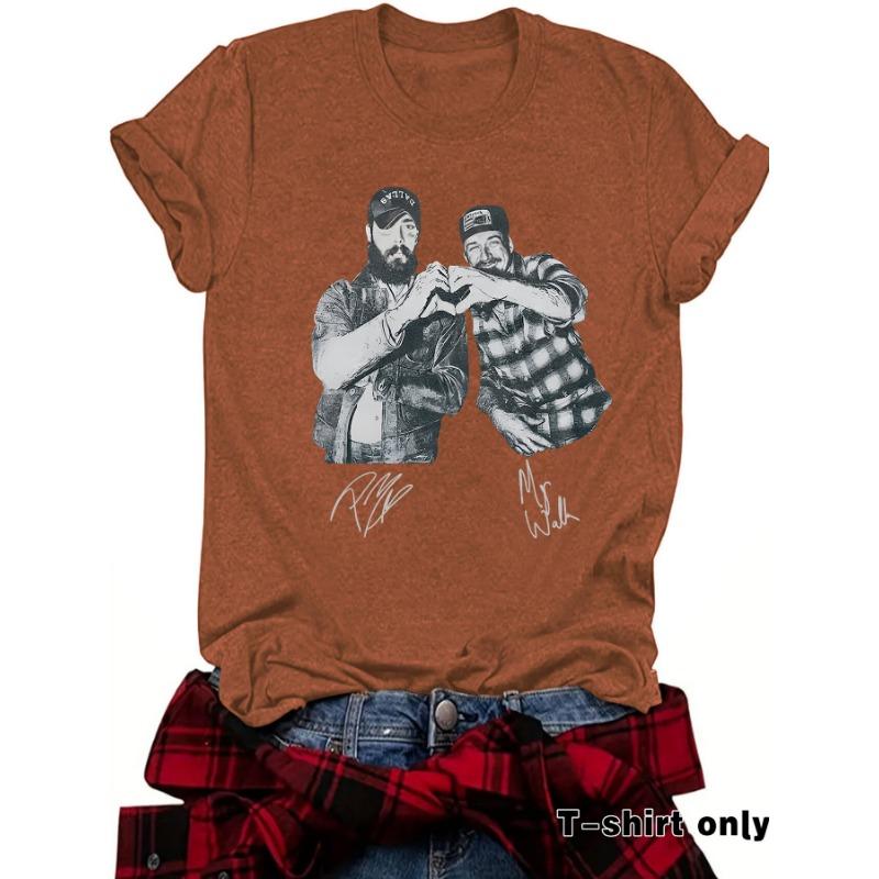 New Fashionable Short-sleeved "Brother Two Good" Printed Summer T-shirt Top