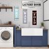 4 Pieces Home Vintage Laundry Room Canvas Wall Art, Laundry Rules Prints Signs Framed, Rustic Bathroom Laundry Room Decor Retro Wash Wall Art for