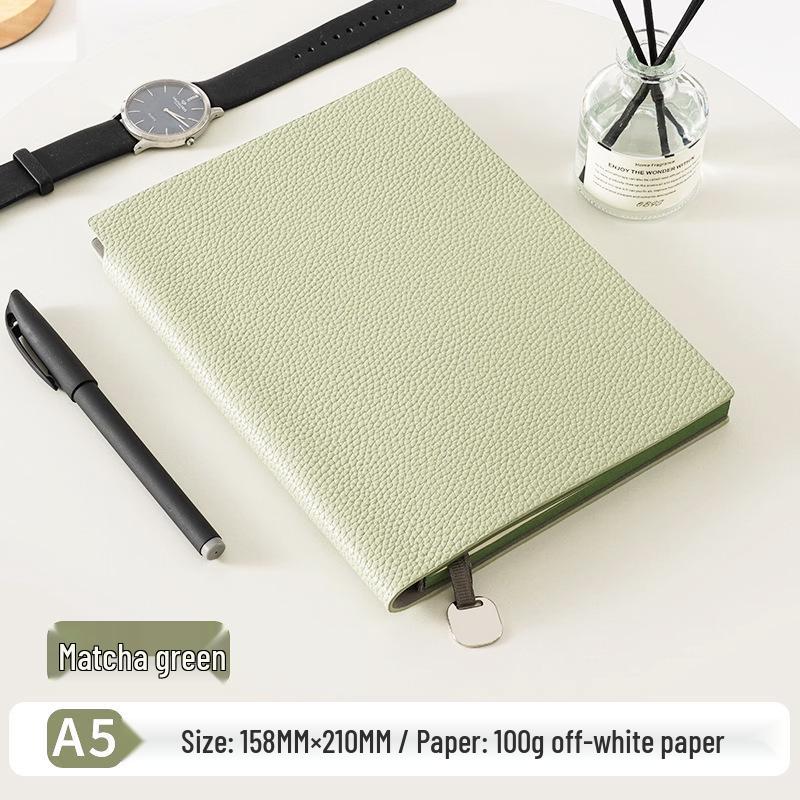 New Lychee Grain A5 Faux Leather Business Notebook Set, Thick Soft Cover, Practical for Everyday Use