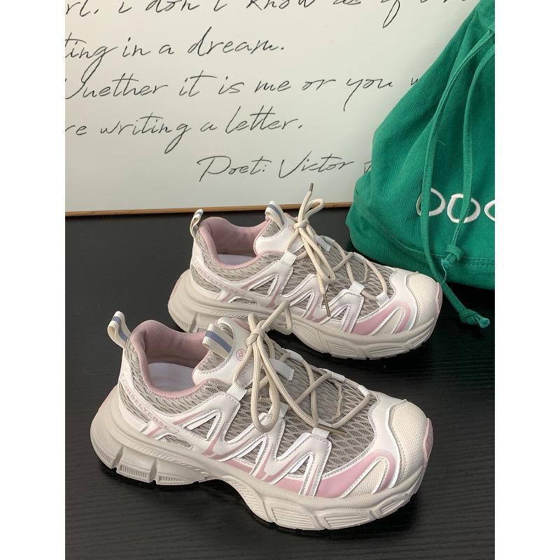 Hot-selling summer new thick-soled heightening dad shoes breathable mesh casual sports shoes 3817