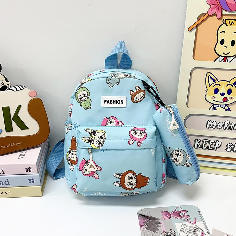 

Новая модная детская сумка-рюкзак для прогулок с мультяшным принтом, рюкзак для активного отдыха на открытом воздухе, школьная сумка для начальной школы one size fits all синий