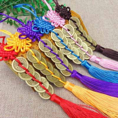Feng shui Chinese Knot Resin Wealth Lucky Pig Pendant Tassels Car Hanging Decor