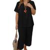 Fashion 2 Piece Sets Womens Outfits Elegant and Fashionable Solid Color Short Set for Plus Size Women's Clothing