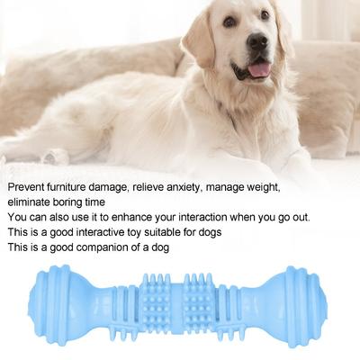 Dumbbell Shaped Dumbbell Dog Chew Toy Bite Tough Interactive Dog Toy  Interactive Training
