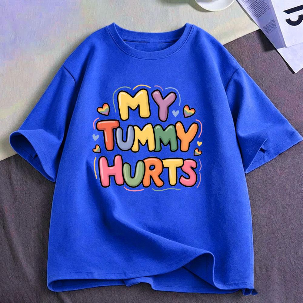 Mein Bauch tut weh Lustige Meme T-Shirts Unisex Unisex Kleidung Mode Lässig T-Shirt Baumwolle Oversized Kurzarm T-Shirts Streetwear