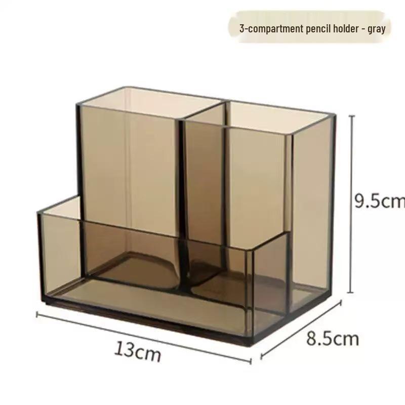 Simple Cute Desktop Transparent Pen Holder - Large Capacity Stationery Organizer