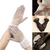 Retro Transparent Gloves Floral Wedding Gloves Versatile Short Gloves  for Women