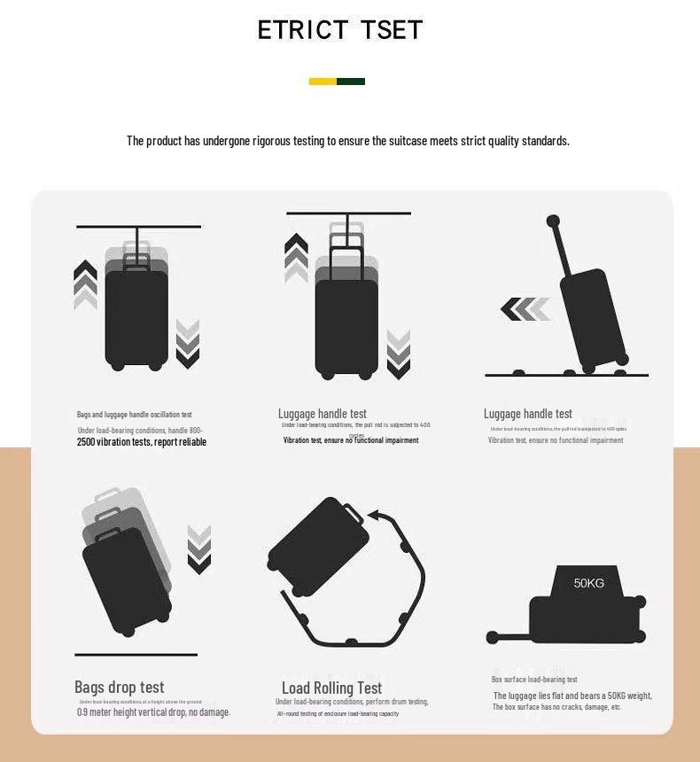 2025 Durable Large-Capacity Leather Travel Suitcase with Silent Wheels, Password Lock, USB Charging, UniSex