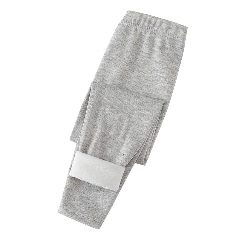 3/1 Piece Set For Autumn And Winter Children Solid Color Thick Warm Leggings For Boys And Girls Casual Sports With Plush Pants