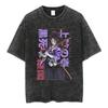 Demon Slayer Kamado Tanjiro Hinokami Kagura Vintage Gewassen Grafisch T-shirt, Unisex Oversized Streetwear, Anime Fan Cadeau