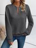 2025 Autumn/Winter Women's Solid Deep V-Neck Patchwork Long Sleeve Casual Sweatshirt