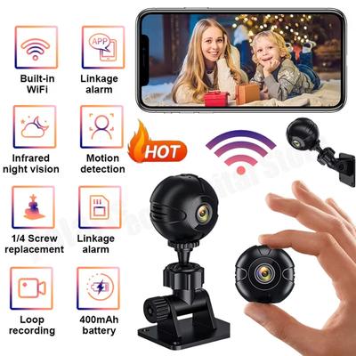 2025 Mini WiFi Kablosuz IP Kamera Mobil Monitör HD Gece Görüşü Bebek Uzaktan İzleme Kamerası Güvenlik Kızılötesi Bisiklet Kaydedici