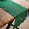 Christmas Green French Retro Table Flag Mori Party Decoration Woven Fringed Insulation Table Mat