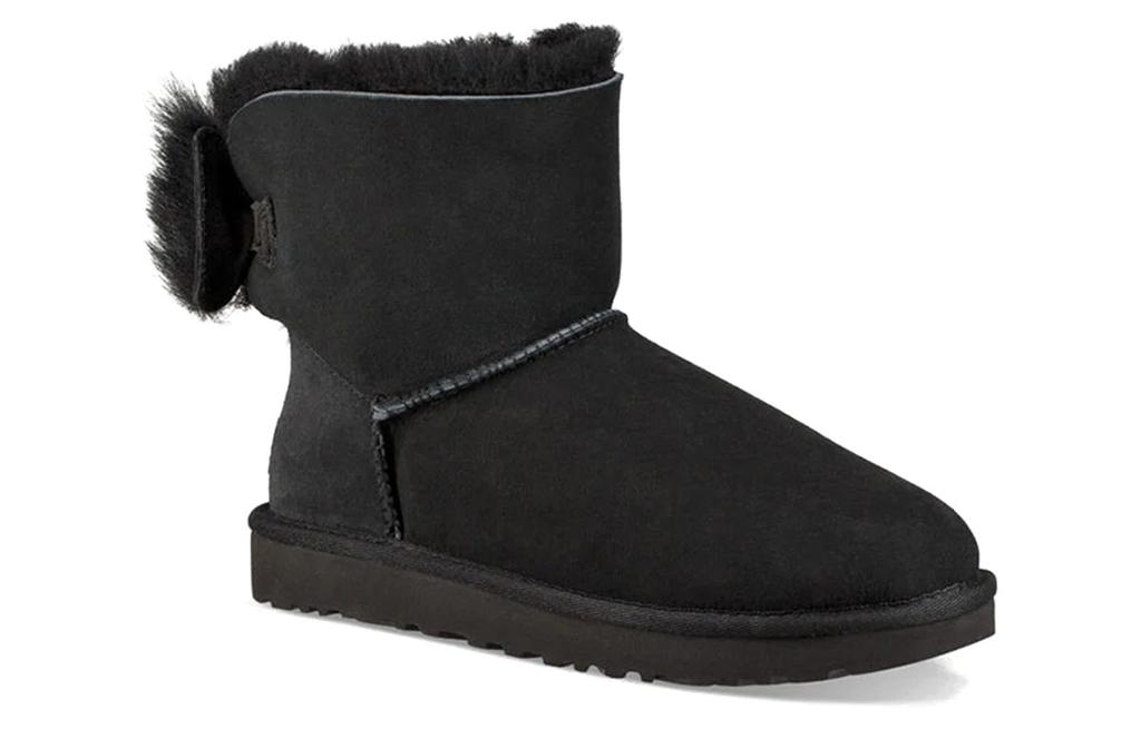 UGG Fluff Bow Mini Fleece Lined Black Women's 1094967-BLK