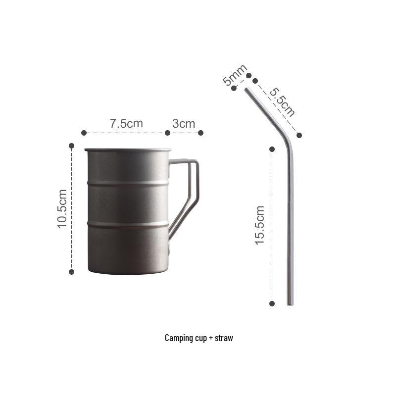 Retro Distressed 304 Stainless Steel Outdoor Mug - Portable Camping Coffee or Juice Cup