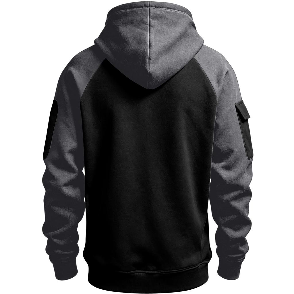 Men's Zip-Up Hoodie with Arm Pocket for Fall Winter Casual and Athletic Wear