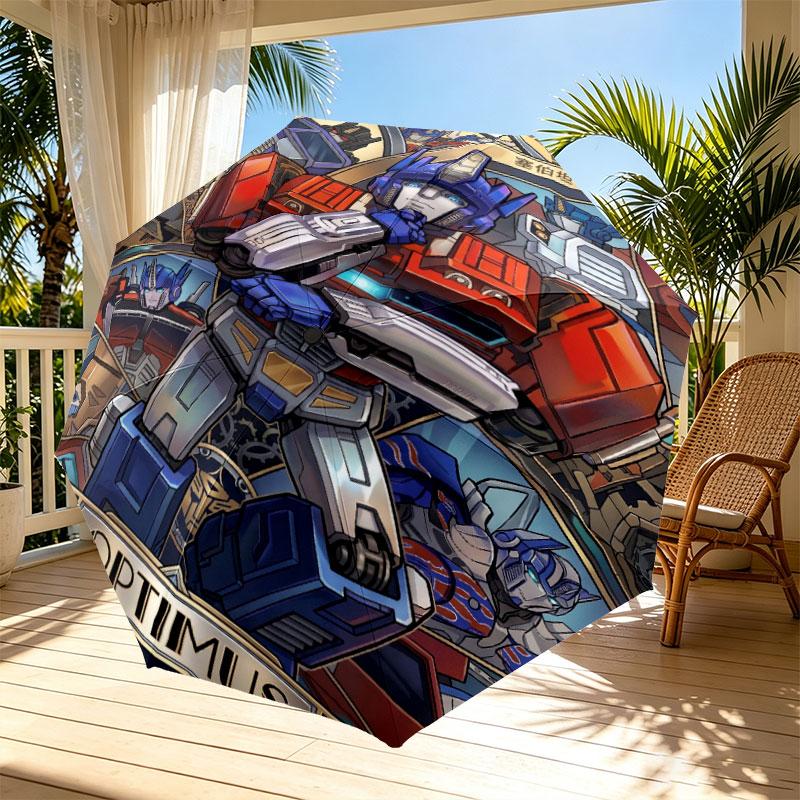 Transformers Print Automatic Open Close Umbrella, Portable Foldable Umbrella, for Outdoor Commute Camping Trip, Ideal Birthday Gift