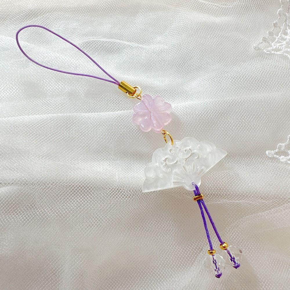 Fan Phone Pendant Chinese Style Mobile Phone Strap Bag Decoration Mobile Phone Chain  Women Girls