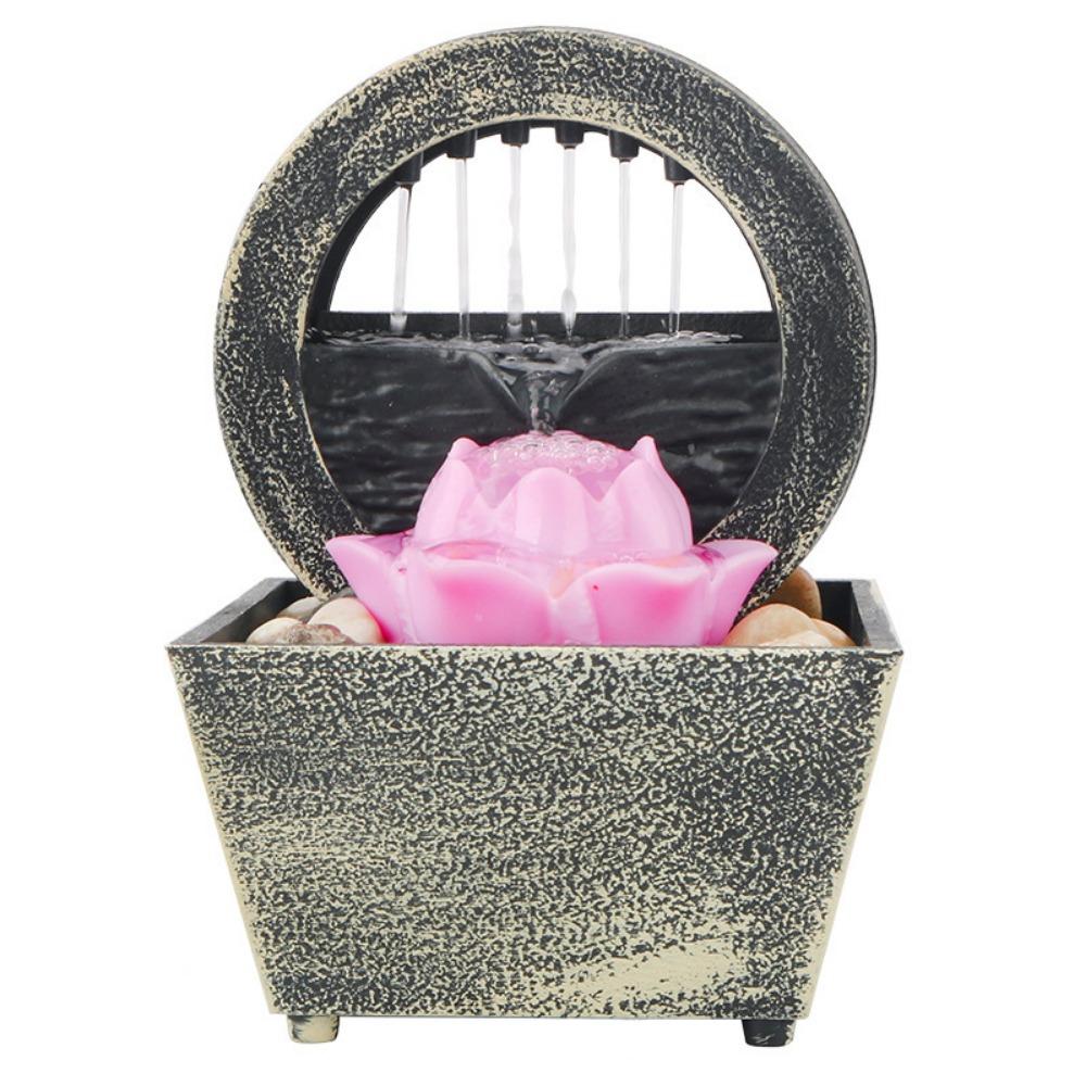 Circulating Water Flow Water Fountain ABS Micro Landscape Flowing Water Ornaments Battery/Plugged in Waterfall Decoration