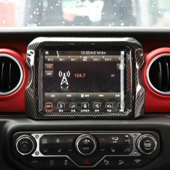 8.4" Carbon Fiber GPS Navigation Panel Cover for 18+Jeep Wrangler JL JLU Rubicon